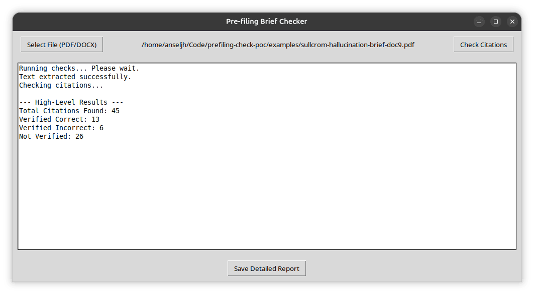 Pre-filing Brief Checker