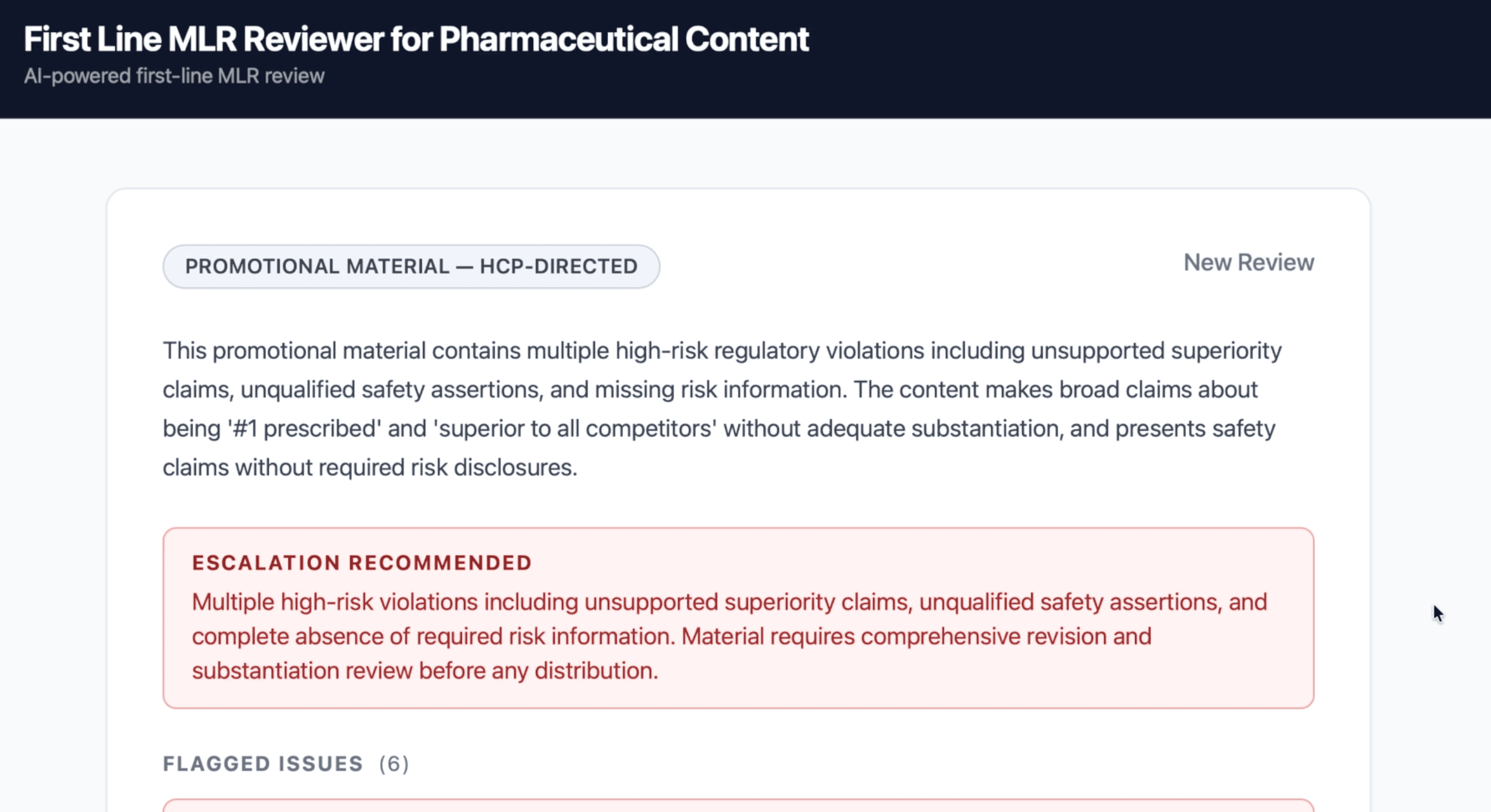 First Line MLR Reviewer for Pharmaceutical Content
