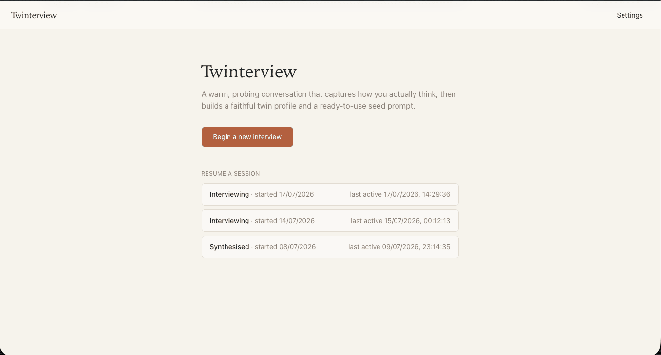 Twinterview