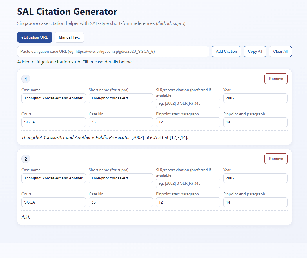SAL Style Citation Generator