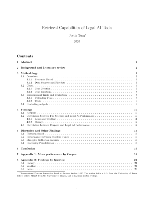 Benchmarking Analysis of Legal AI tools