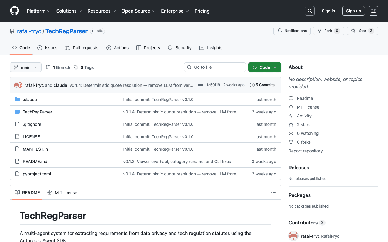 TechRegParser